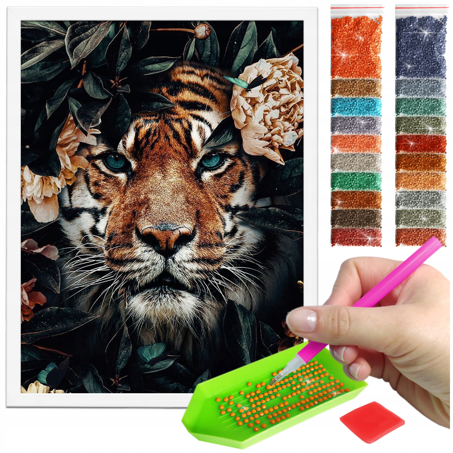 Zestaw: Diamond painting 30x40 (DP139)+ biała ramka