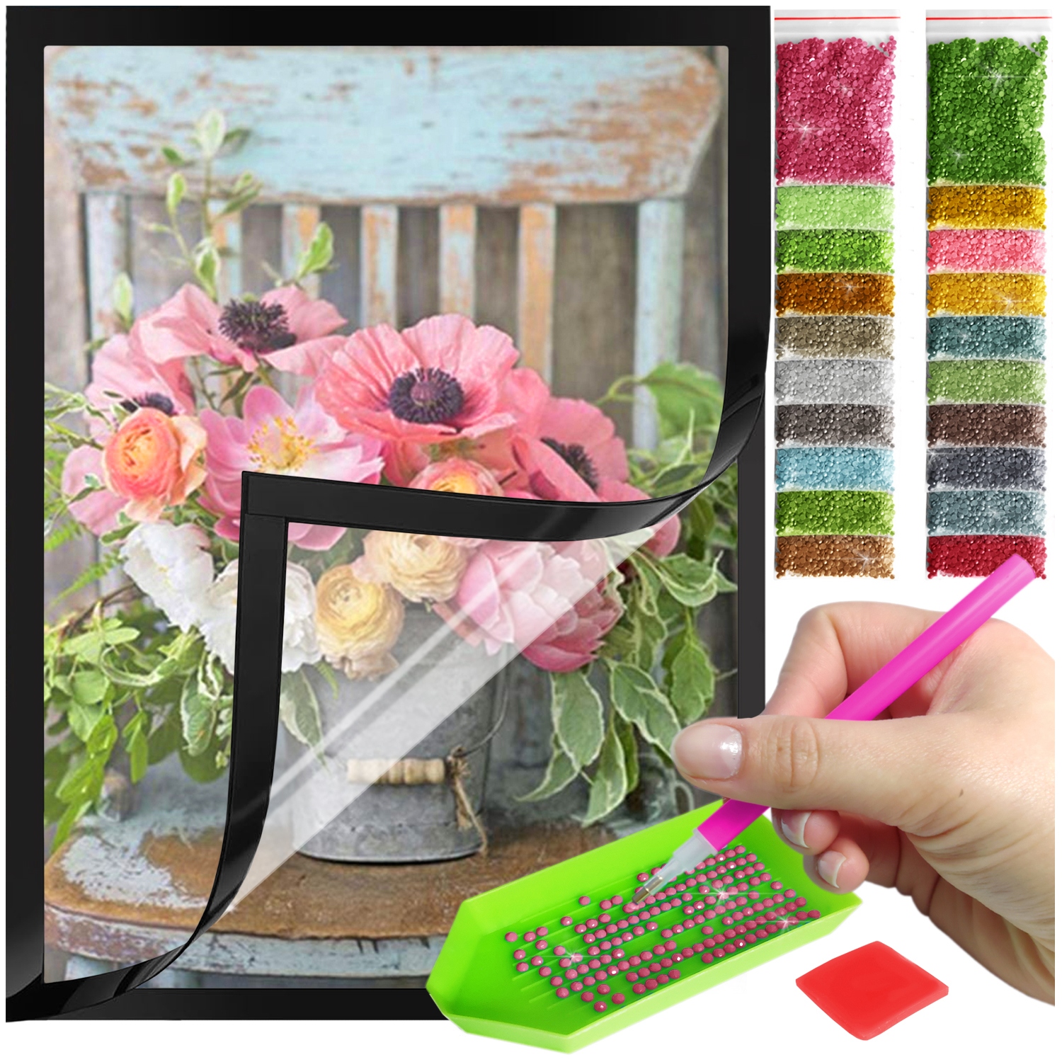 Zestaw: Diamond painting 30x40 (DP041)+ magnetyczna ramka