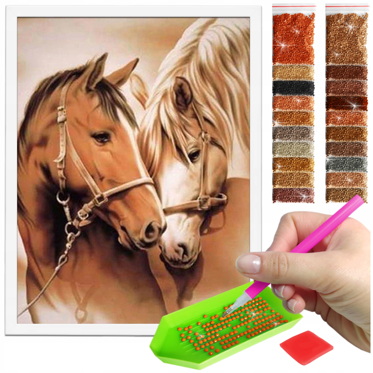 Zestaw: Diamond painting 30x40 (DP024)+ biała ramka