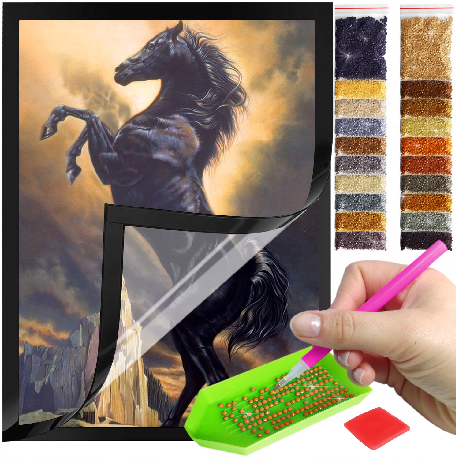 Zestaw: Diamond painting 30x40 (DP032)+ magnetyczna ramka