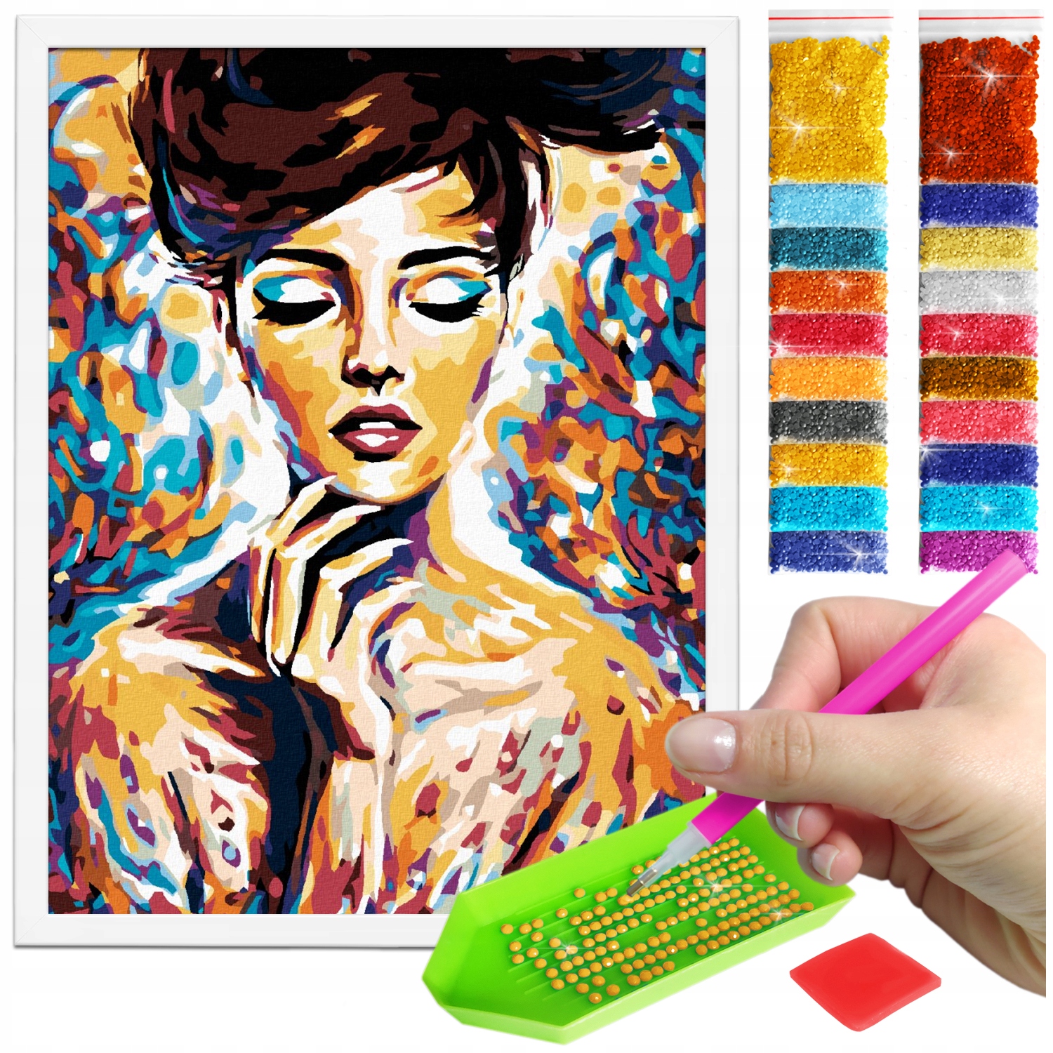 Zestaw: Diamond painting 30x40 (DP129)+ biała ramka
