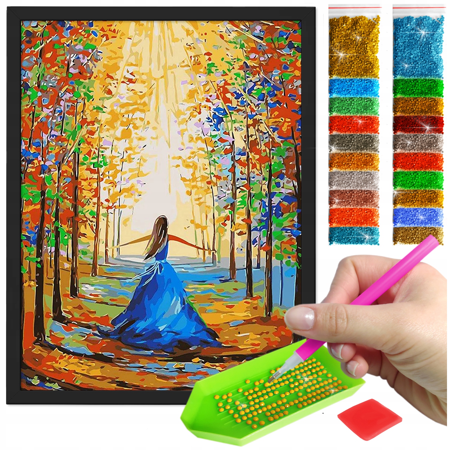 Zestaw: Diamond painting 30x40 (DP042)+ czarna ramka