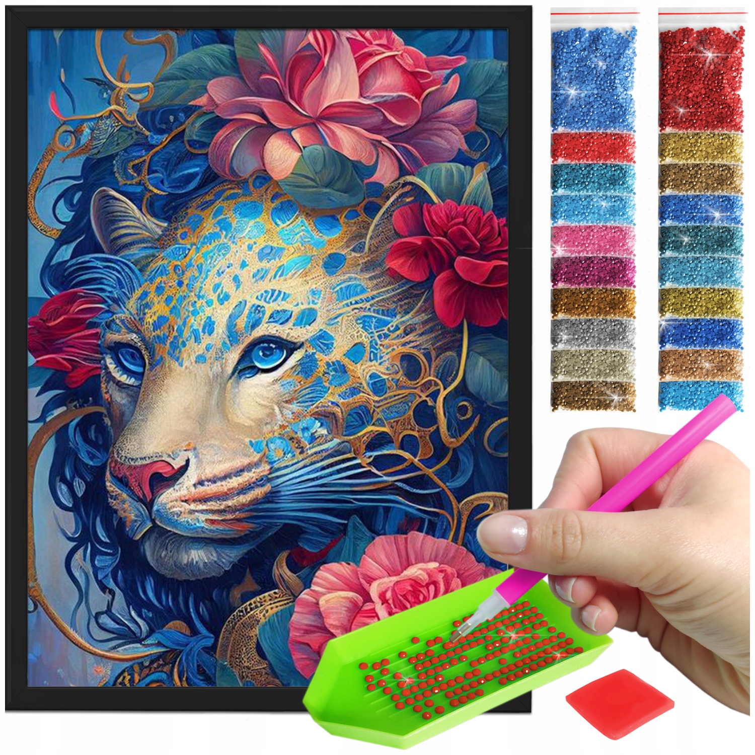 Zestaw: Diamond painting 30x40 (DP378) + czarna ramka