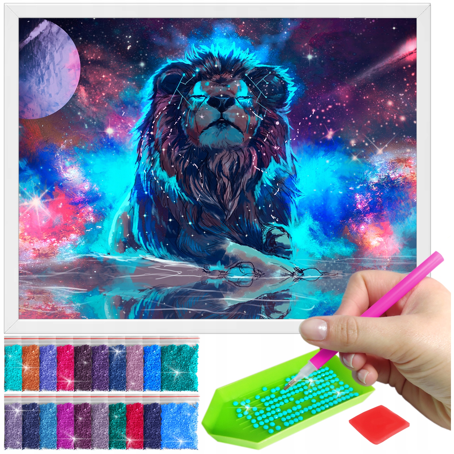 Zestaw: Diamond painting 30x40 (DP112)+ biała ramka