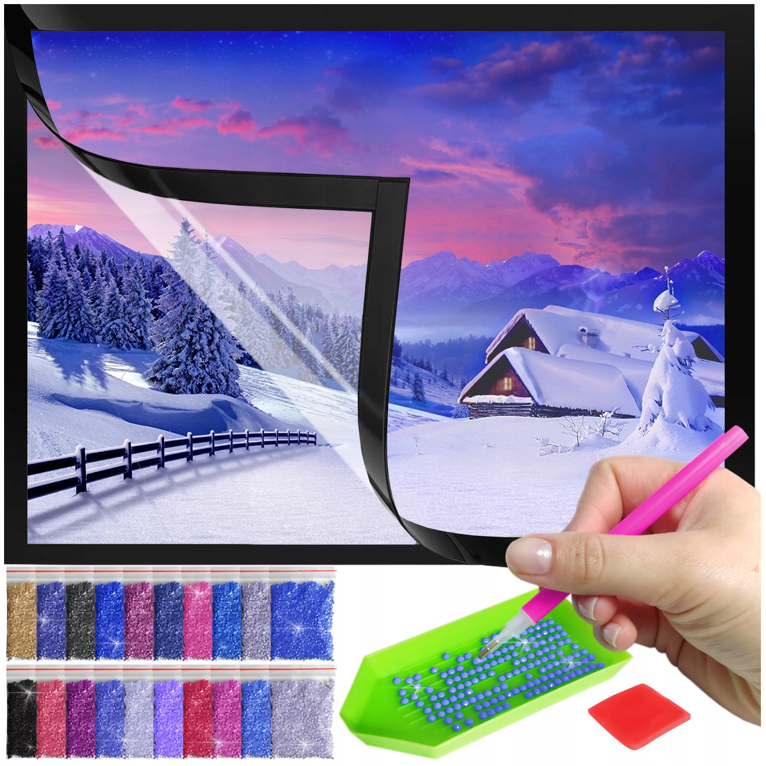 Zestaw: Diamond painting 30x40 (DP093)+ magnetyczna ramka