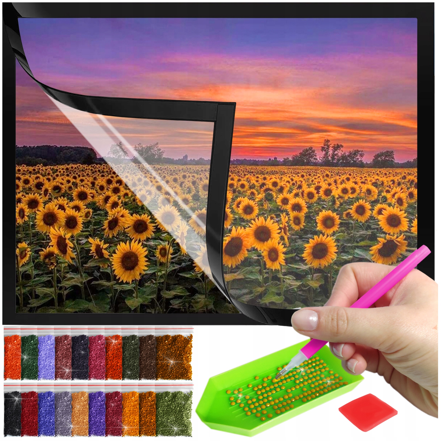 Zestaw: Diamond painting 30x40 (DP043)+ magnetyczna ramka