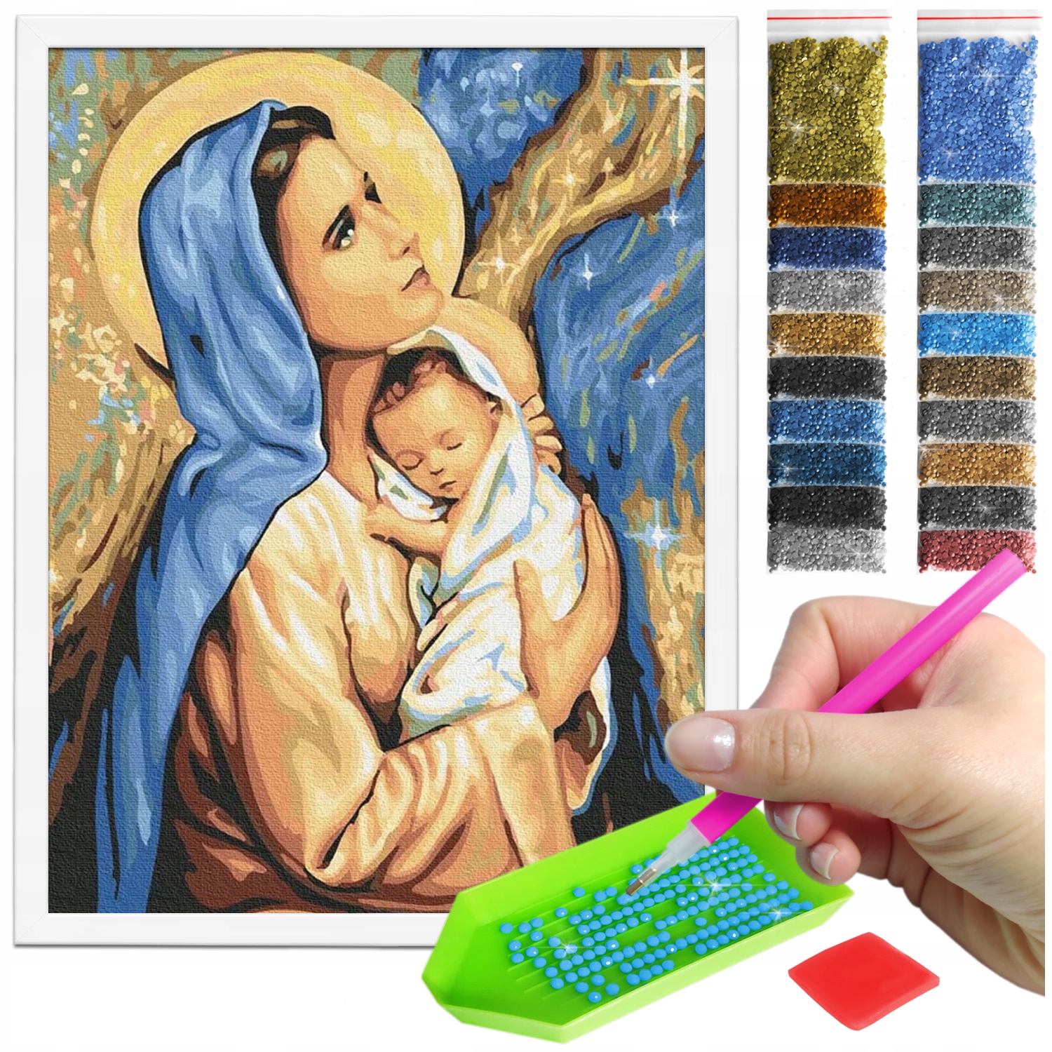 Zestaw: Diamond painting 30x40 (DP231)+ biała ramka