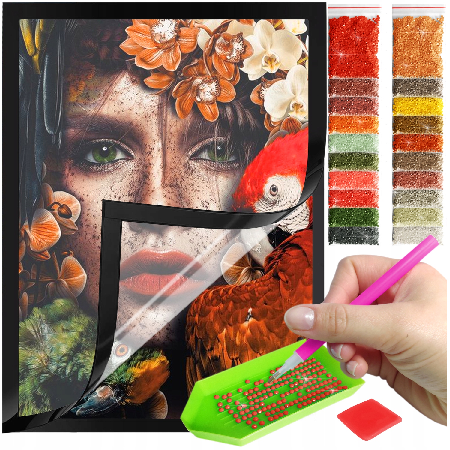 Zestaw: Diamond painting 30x40 (DP117)+ magnetyczna ramka
