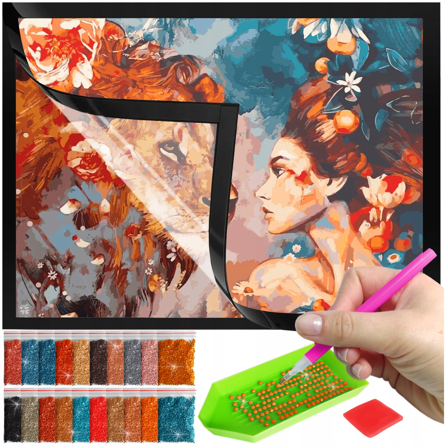 Zestaw: Diamond painting 30x40 (DP094)+ magnetyczna ramka