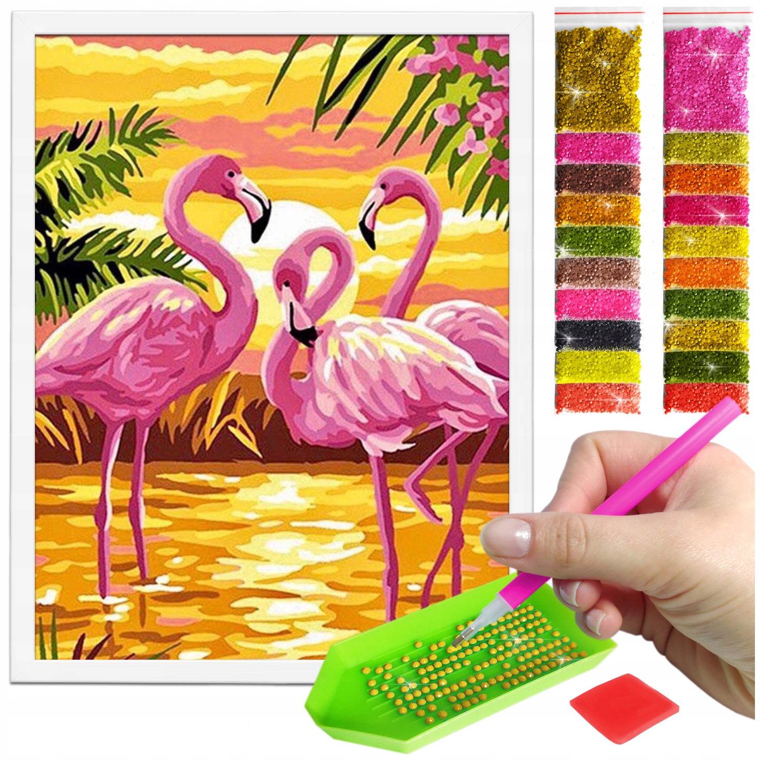 Zestaw: Diamond painting 30x40 (DP076)+ biała ramka