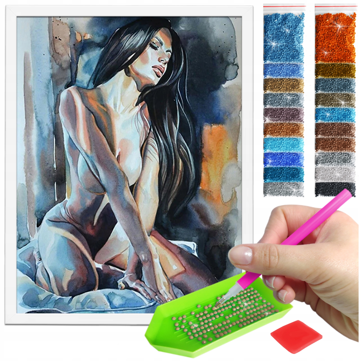 Zestaw: Diamond painting 30x40 (DP164)+ biała ramka