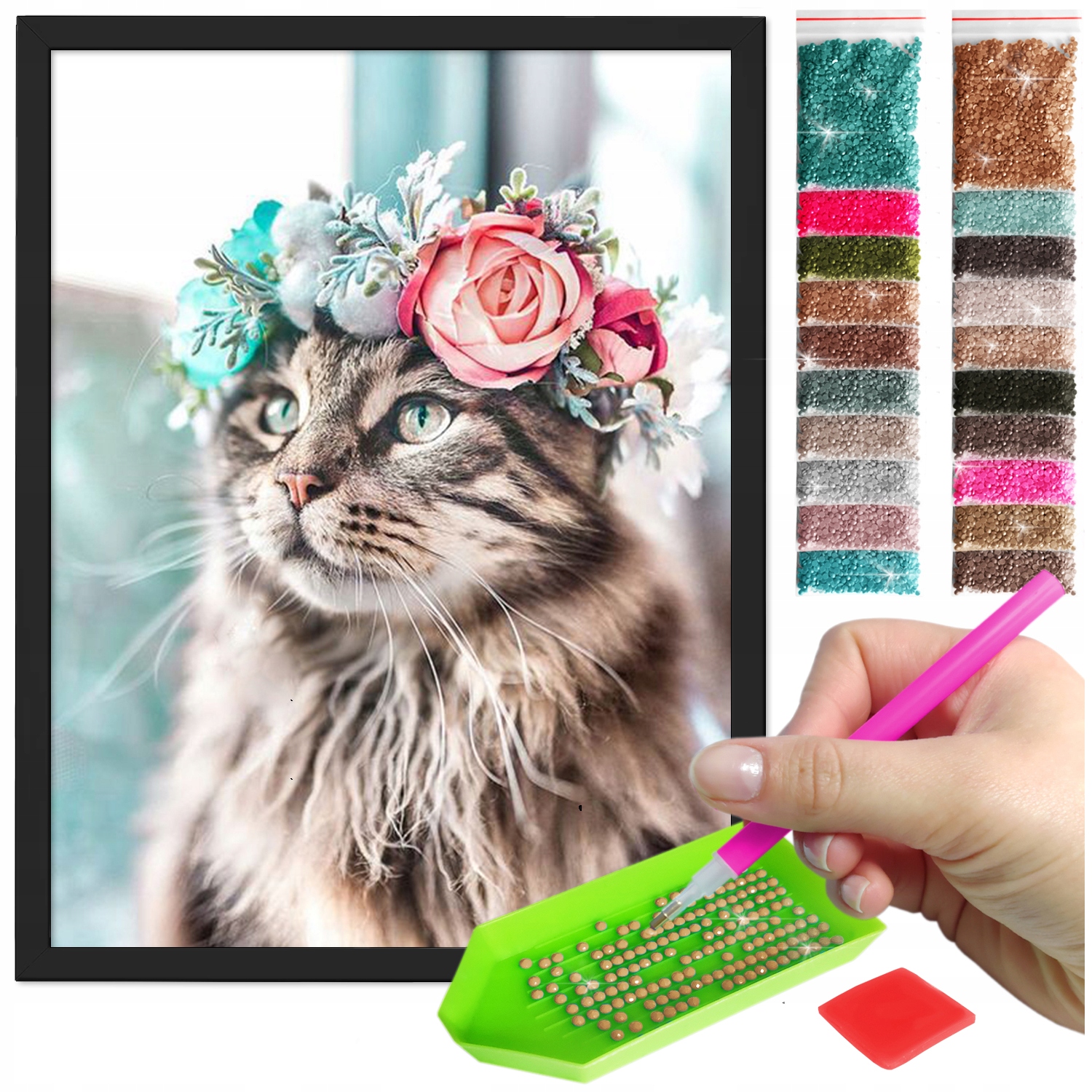 Zestaw: Diamond painting 30x40 (DP089)+ czarna ramka