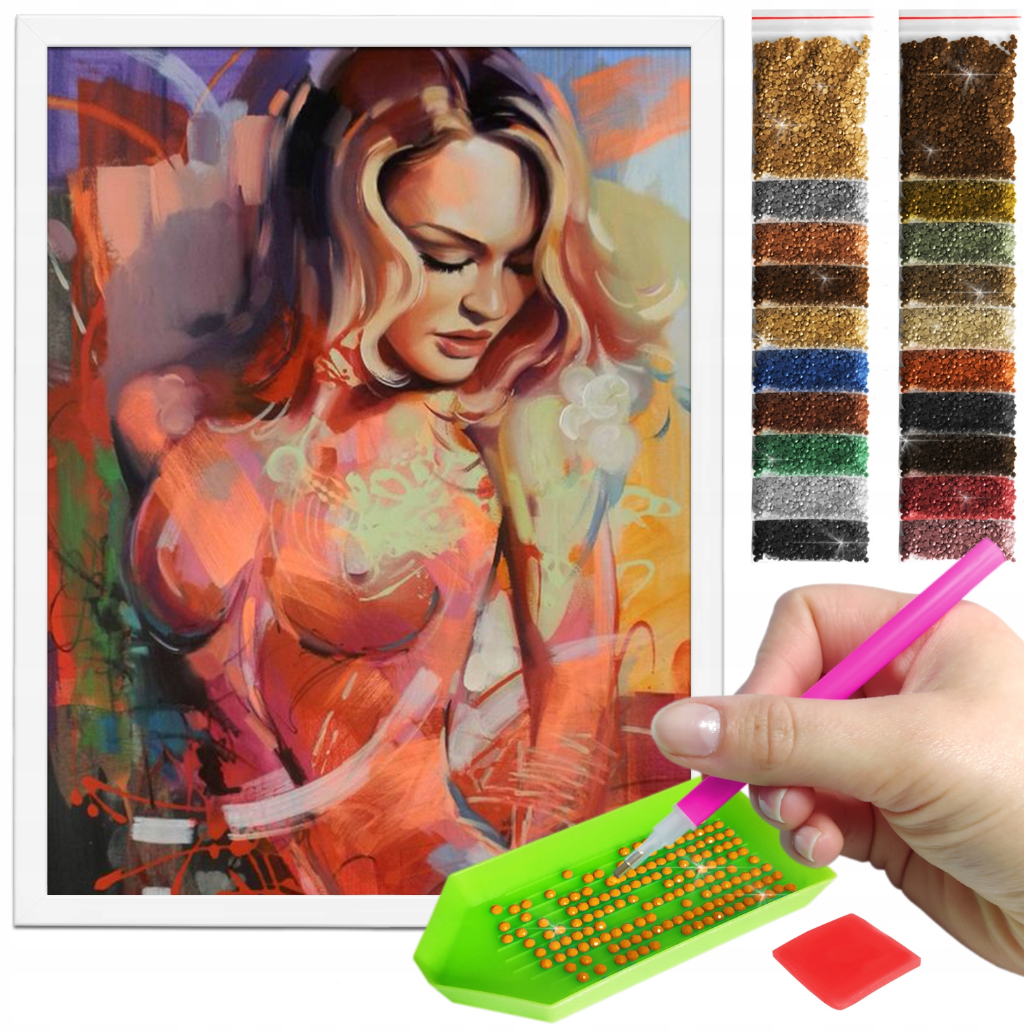 Zestaw: Diamond painting 30x40 (DP223)+ biała ramka