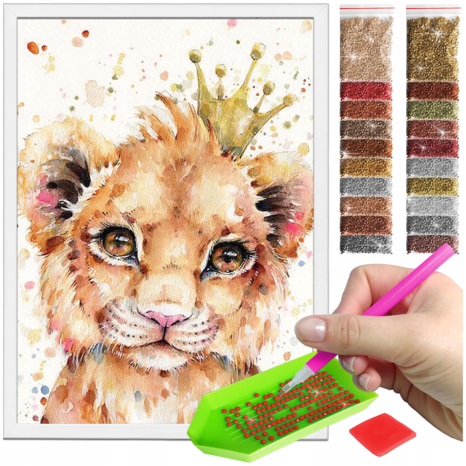 Zestaw: Diamond painting 30x40 (DP357) + biała ramka