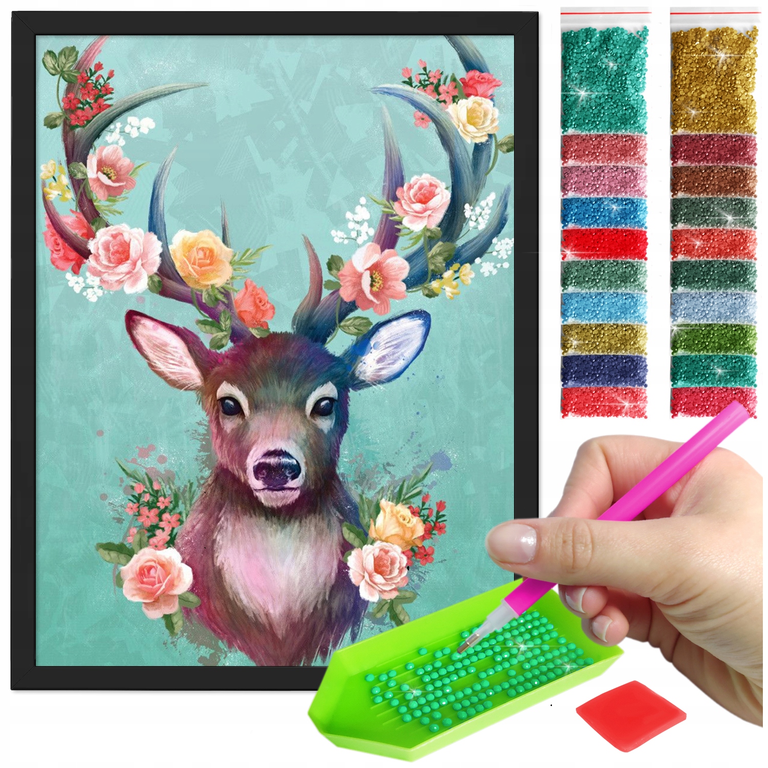 Zestaw: Diamond painting 30x40 (DP061)+ czarna ramka