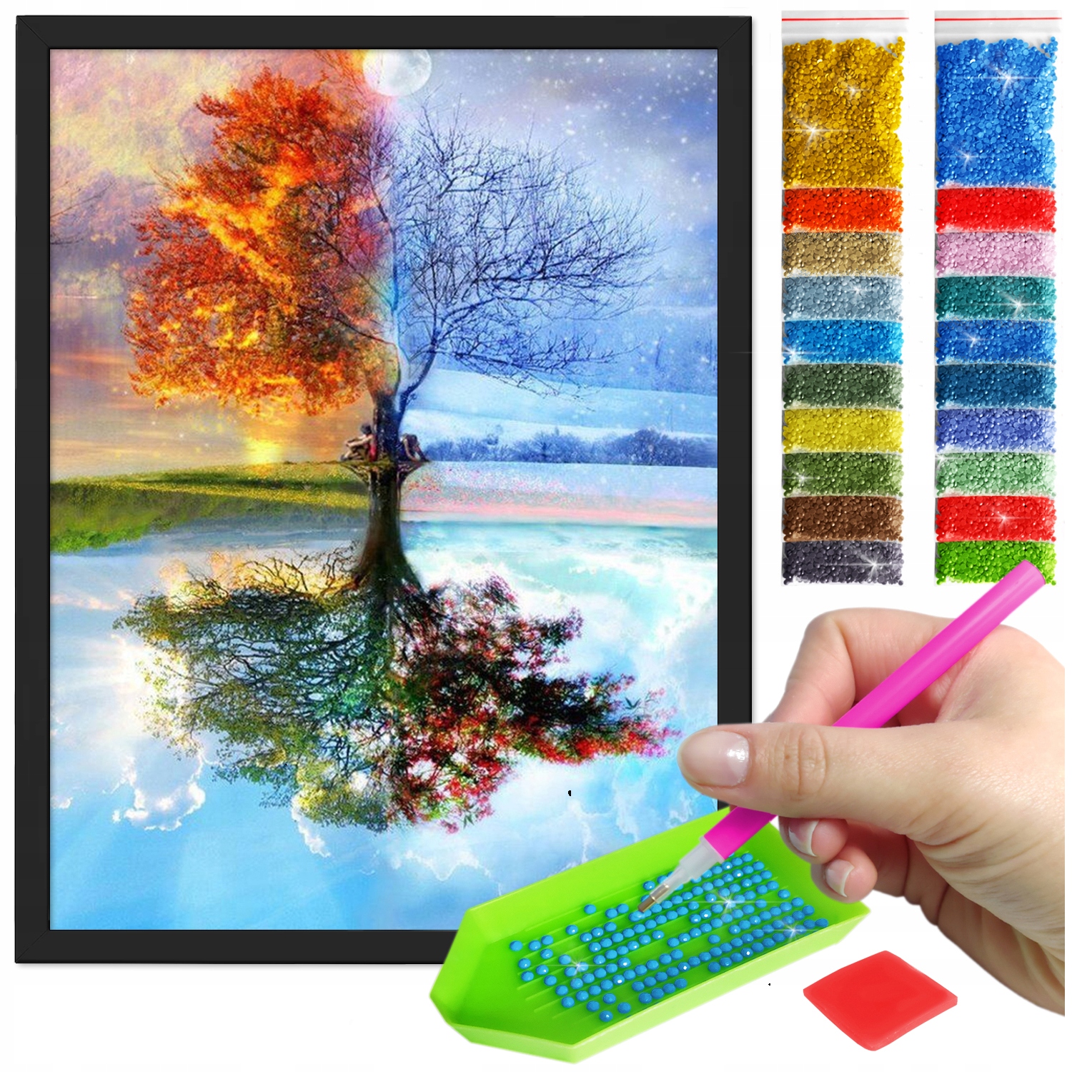 Zestaw: Diamond painting 30x40 (DP111)+ czarna ramka