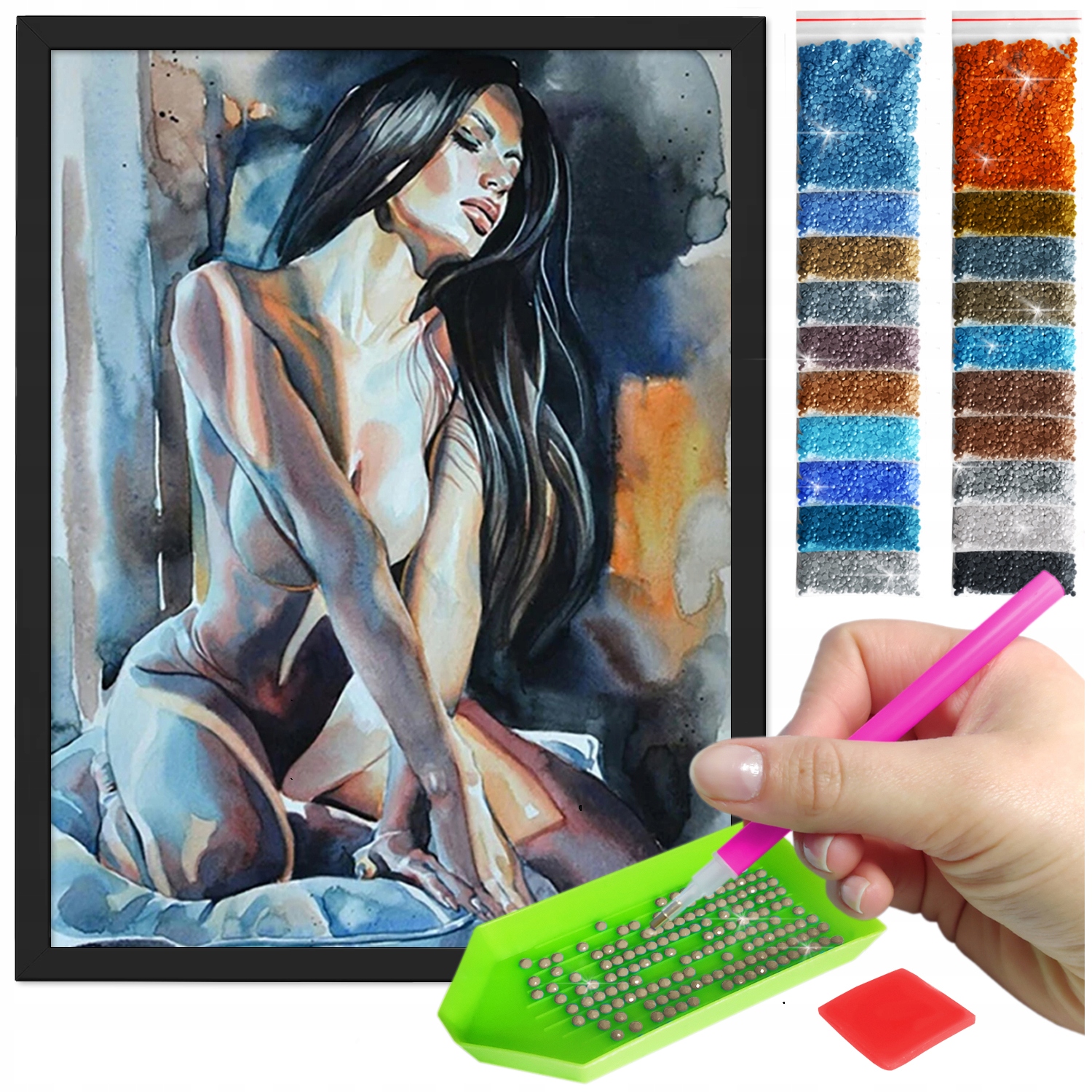 Zestaw: Diamond painting 30x40 (DP164)+ czarna ramka