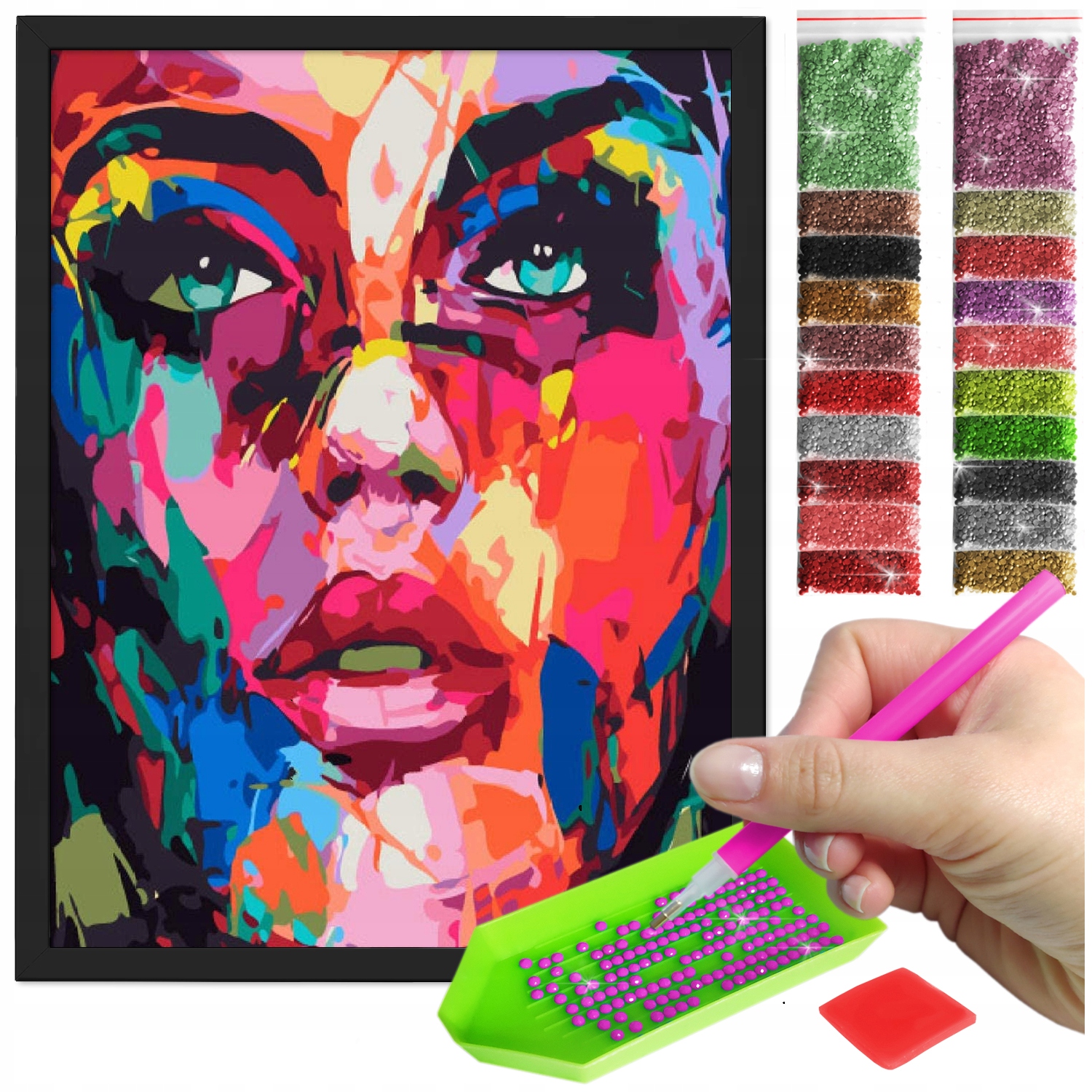 Zestaw: Diamond painting 30x40 (DP187)+ czarna ramka