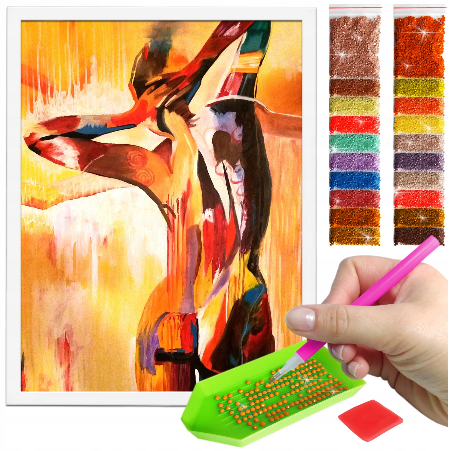 Zestaw: Diamond painting 30x40 (DP146)+ biała ramka