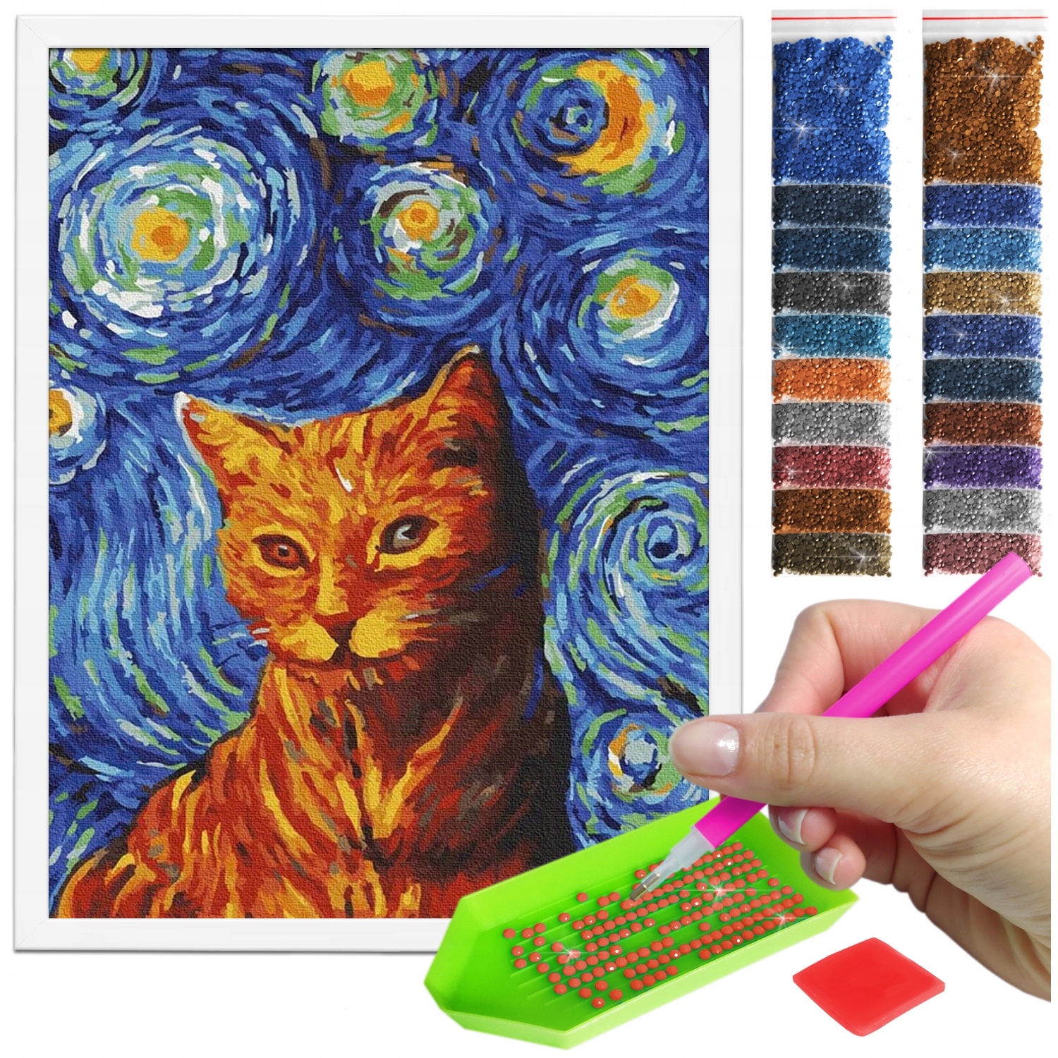 Zestaw: Diamond painting 30x40 (DP298)+ biała ramka