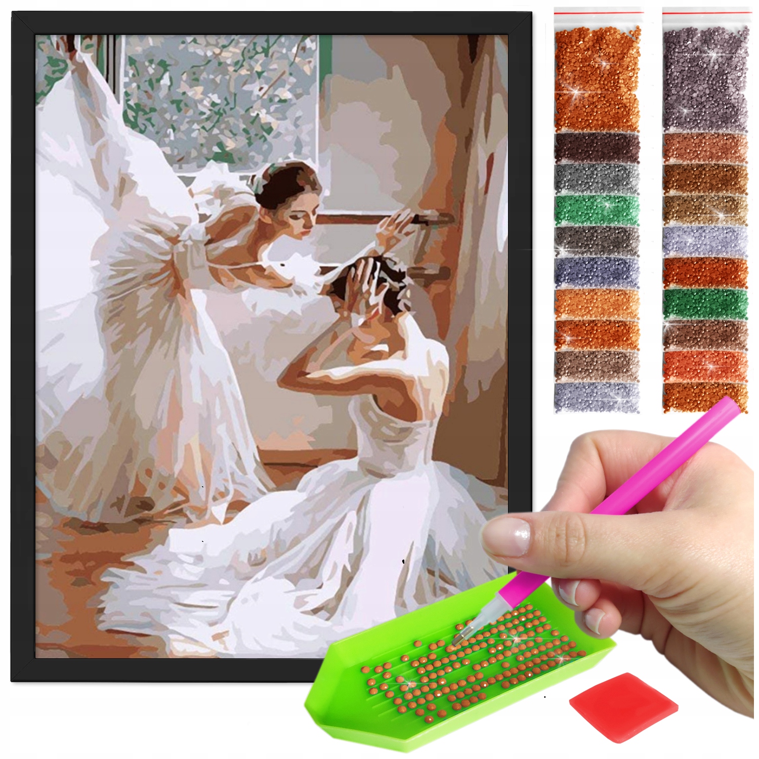 Zestaw: Diamond painting 30x40 (DP082)+ czarna ramka