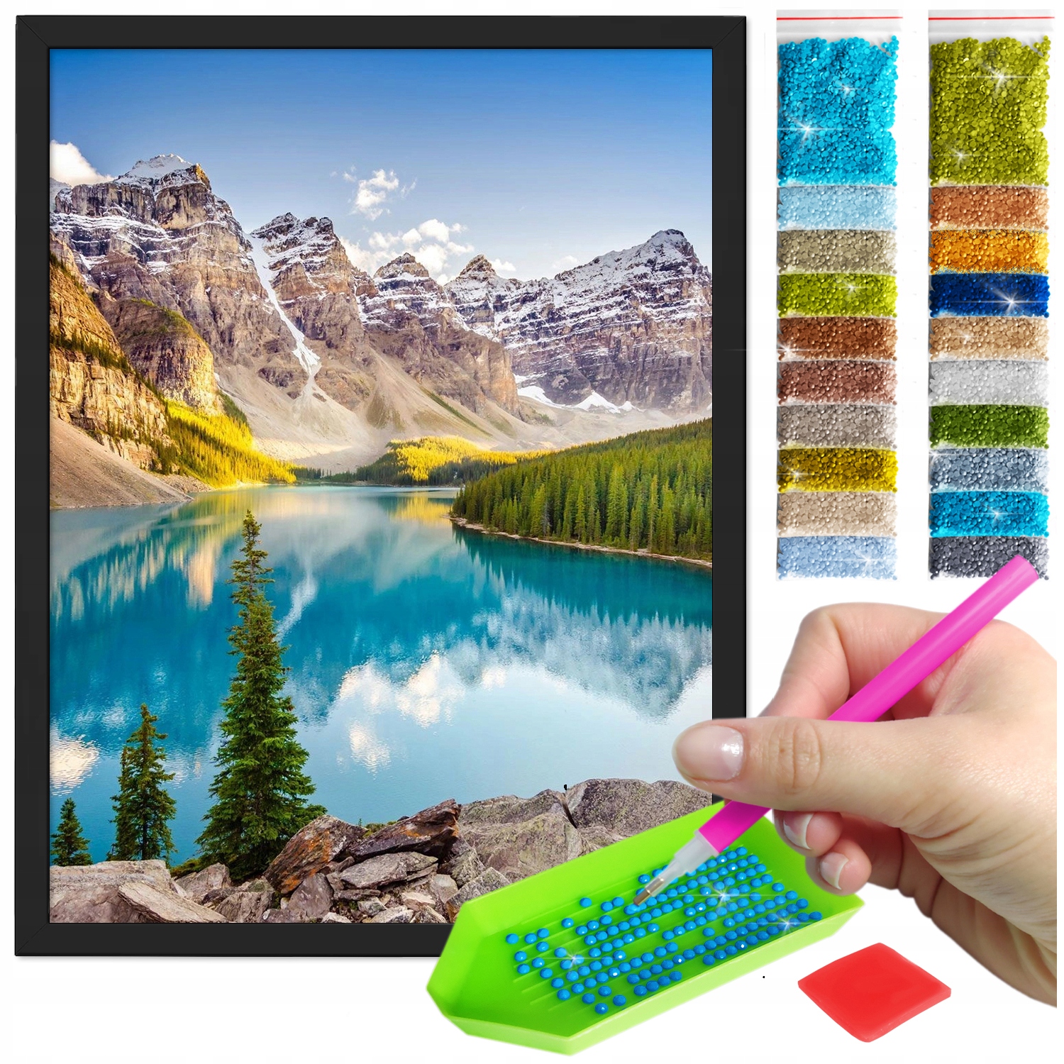 Zestaw: Diamond painting 30x40 (DP075)+ czarna ramka