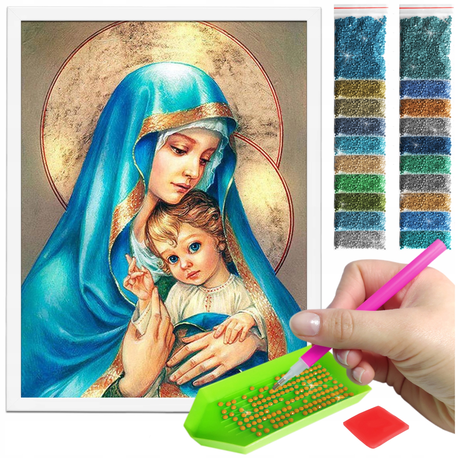Zestaw: Diamond painting 30x40 (DP234)+ biała ramka