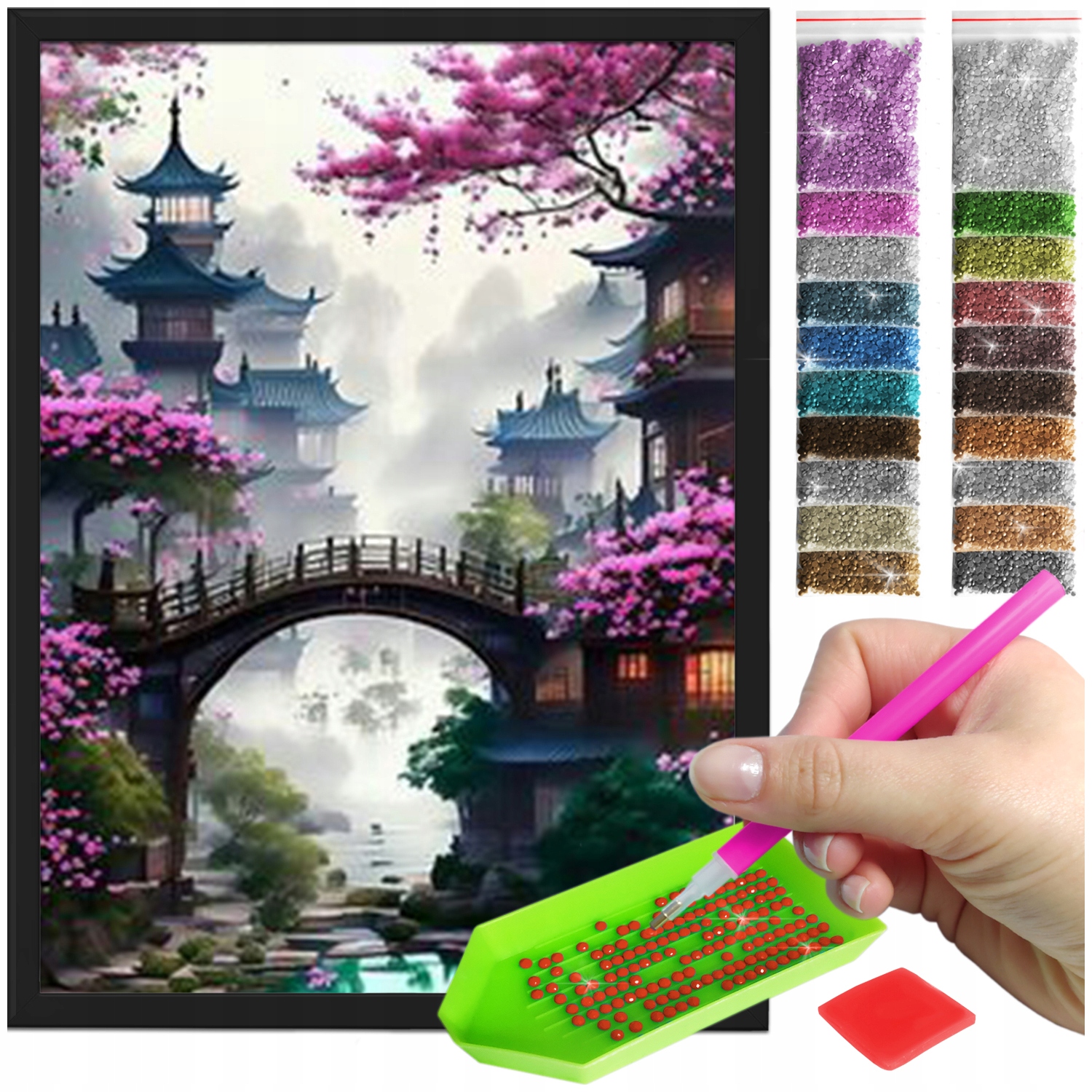 Zestaw: Diamond painting 30x40 (DP380)+ czarna ramka