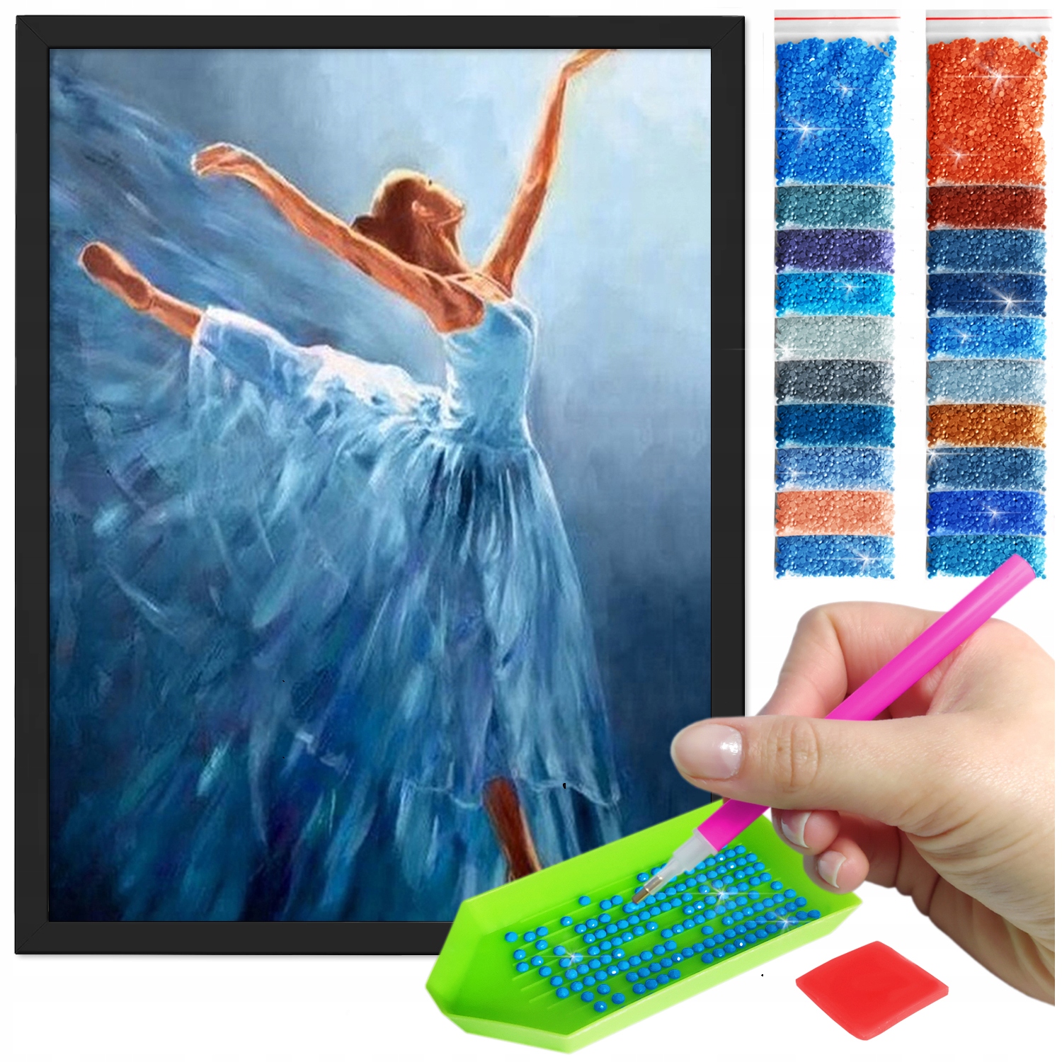 Zestaw: Diamond painting 30x40 (DP064)+ czarna ramka