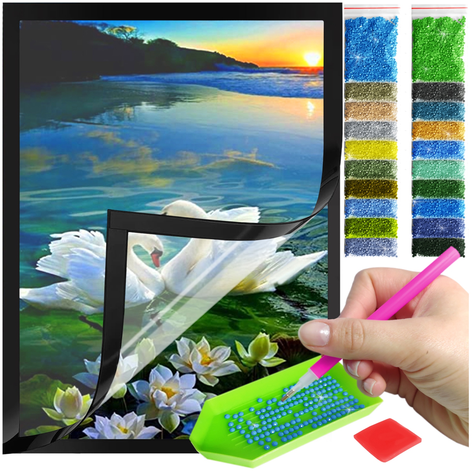 Zestaw: Diamond painting 30x40 (DP067)+ magnetyczna ramka