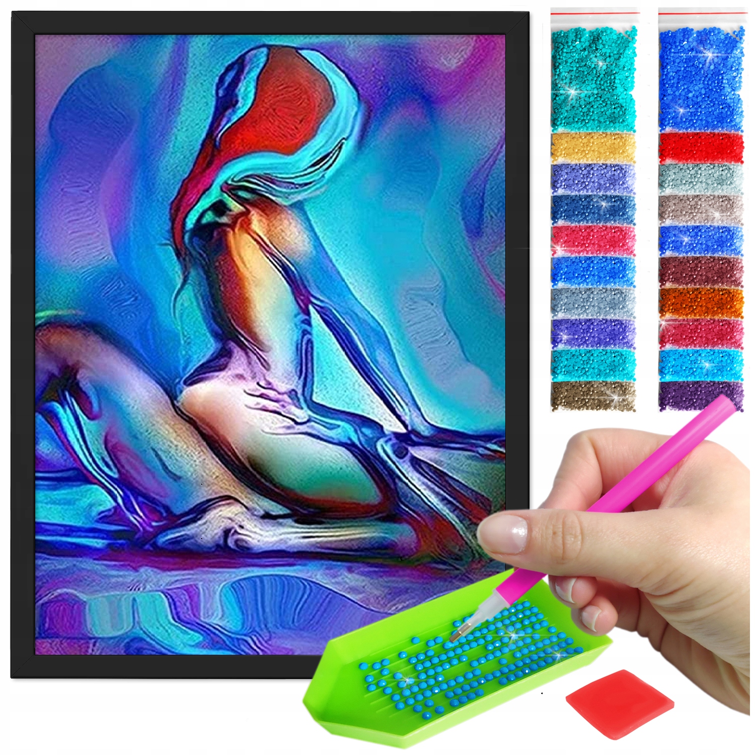 Zestaw: Diamond painting 30x40 (DP039)+ czarna ramka