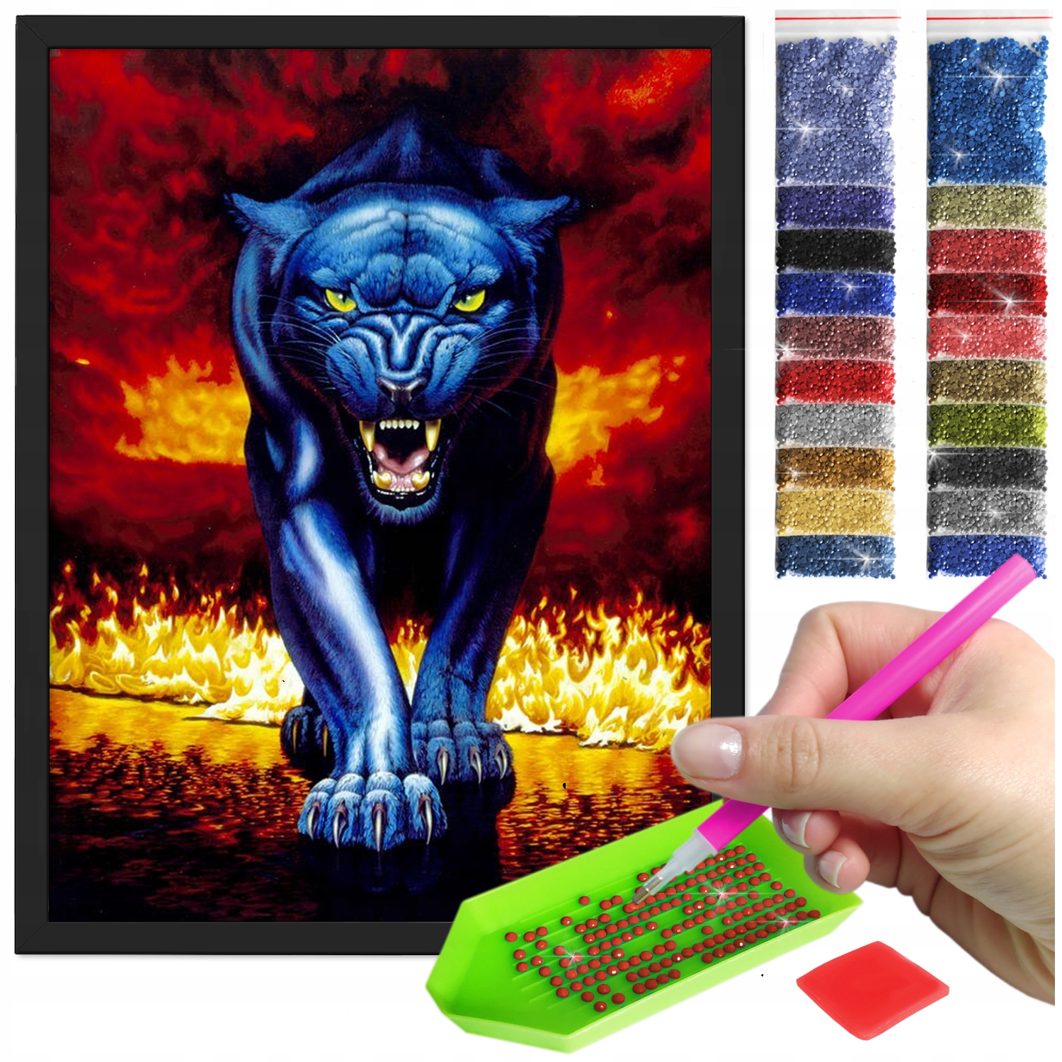 Zestaw: Diamond painting 30x40 (DP183)+ czarna ramka