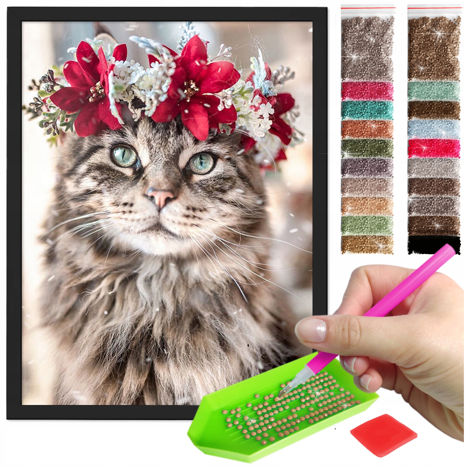 Zestaw: Diamond painting 30x40 (DP092)+ czarna ramka