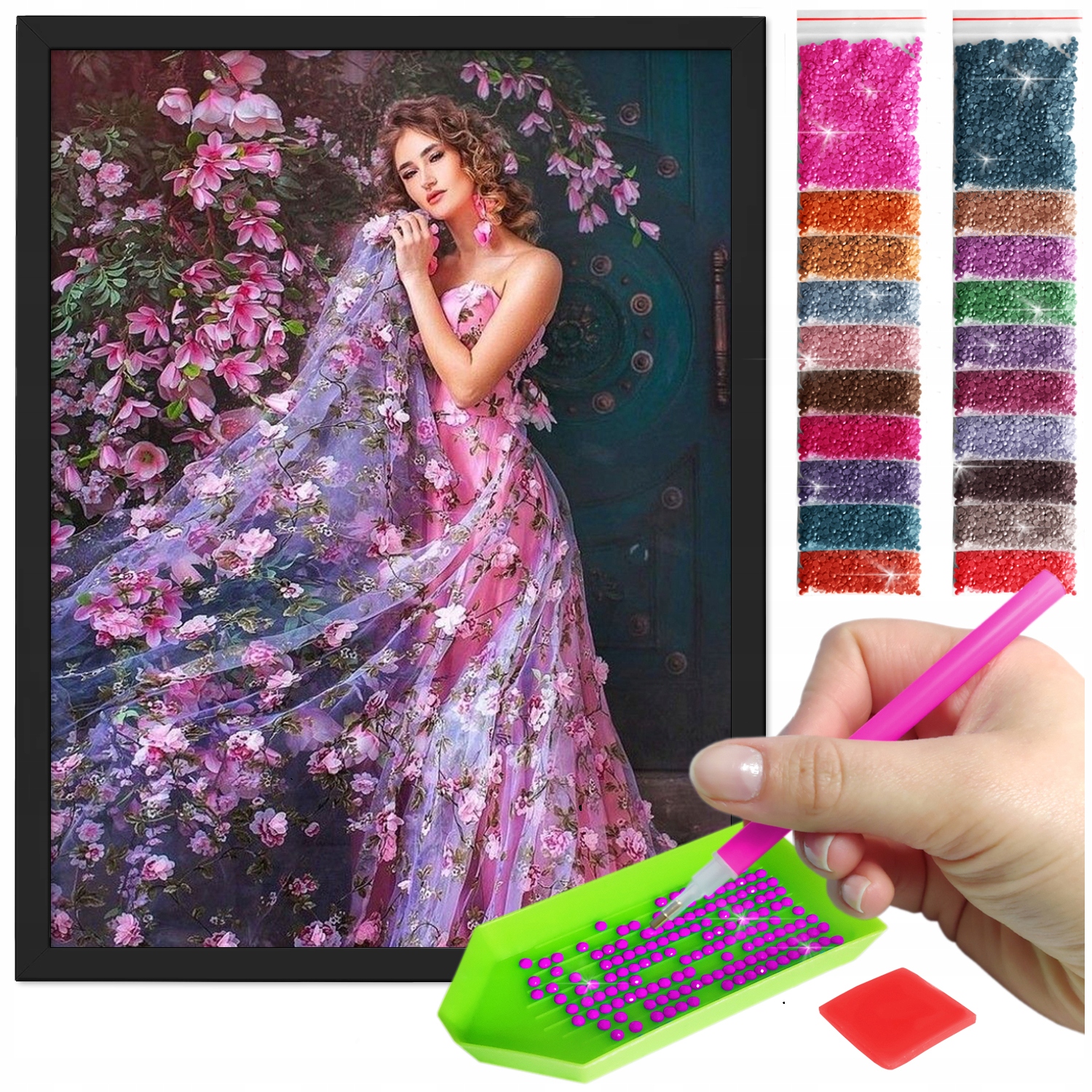Zestaw: Diamond painting 30x40 (DP136)+ czarna ramka