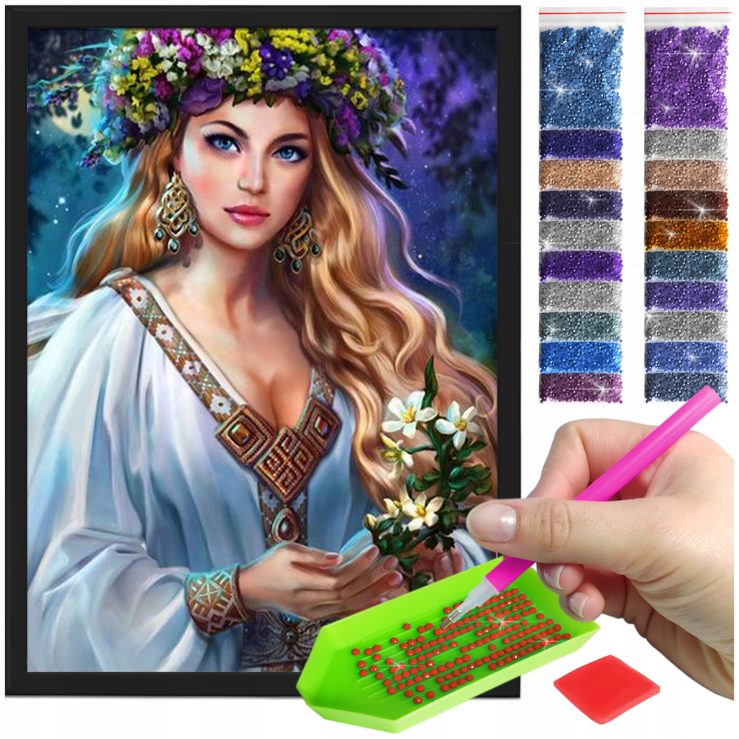 Zestaw: Diamond painting 30x40 (DP353) + czarna ramka