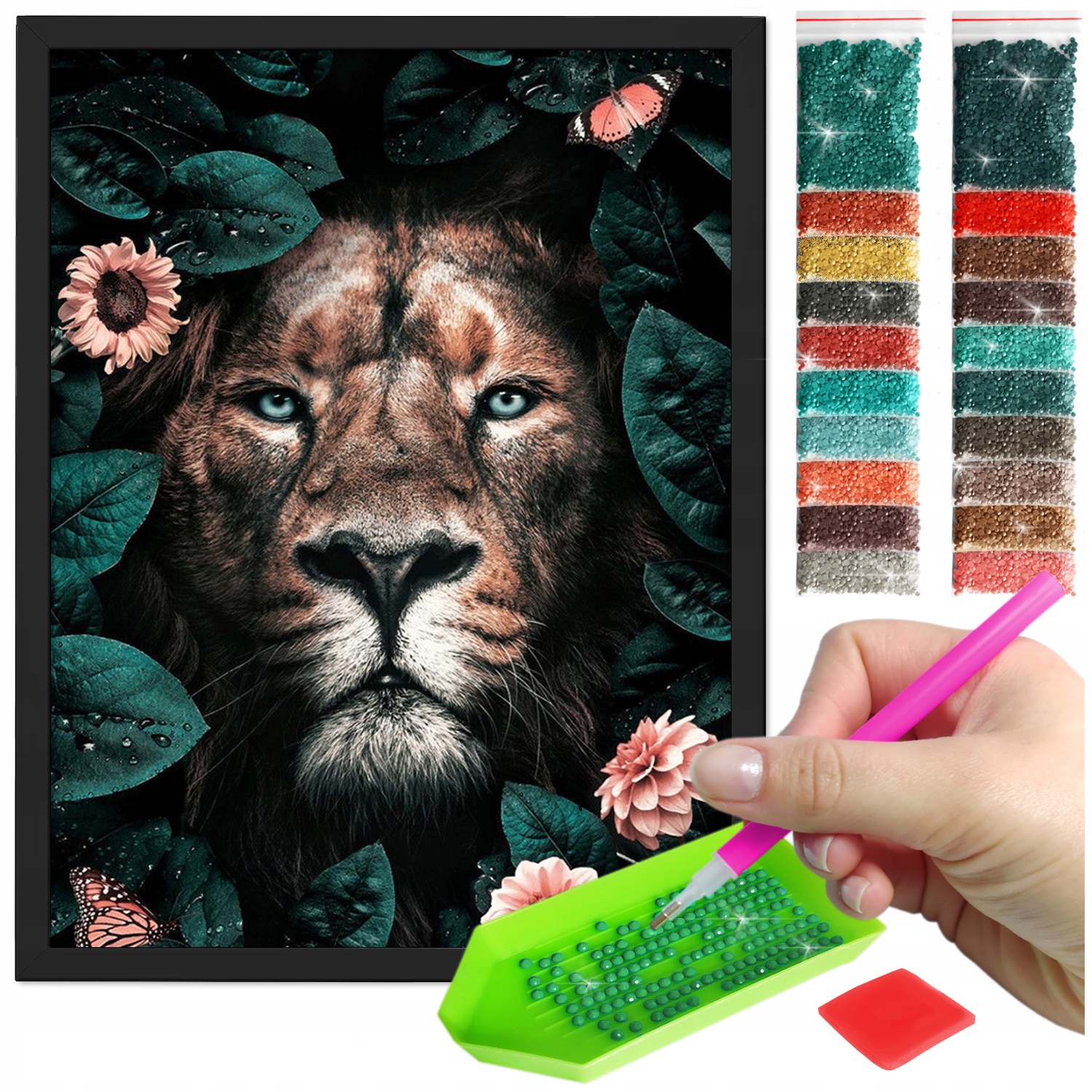 Zestaw: Diamond painting 30x40 (DP046)+ czarna ramka