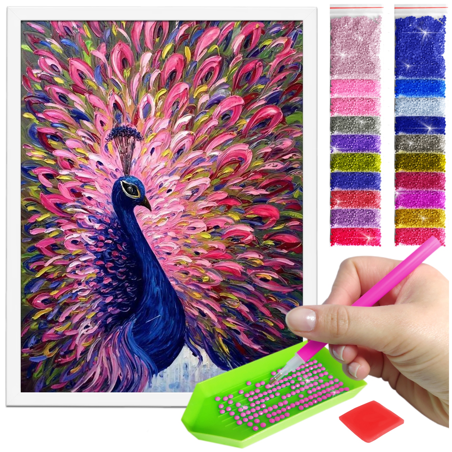 Zestaw: Diamond painting 30x40 (DP125)+ biała ramka