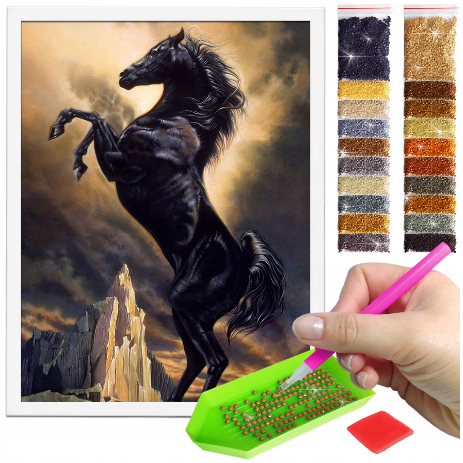 Zestaw: Diamond painting 30x40 (DP032)+ biała ramka