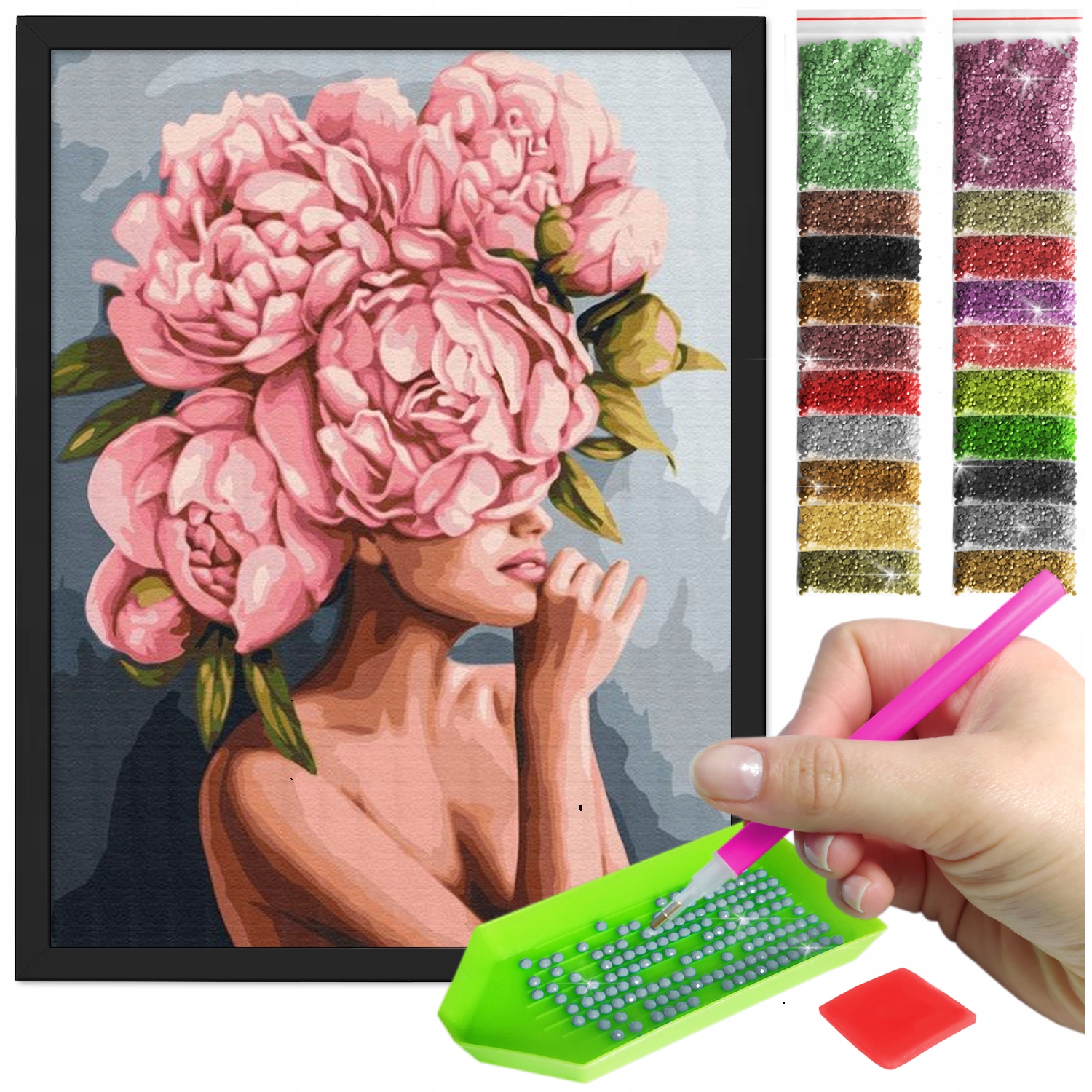 Zestaw: Diamond painting 30x40 (DP185)+ czarna ramka