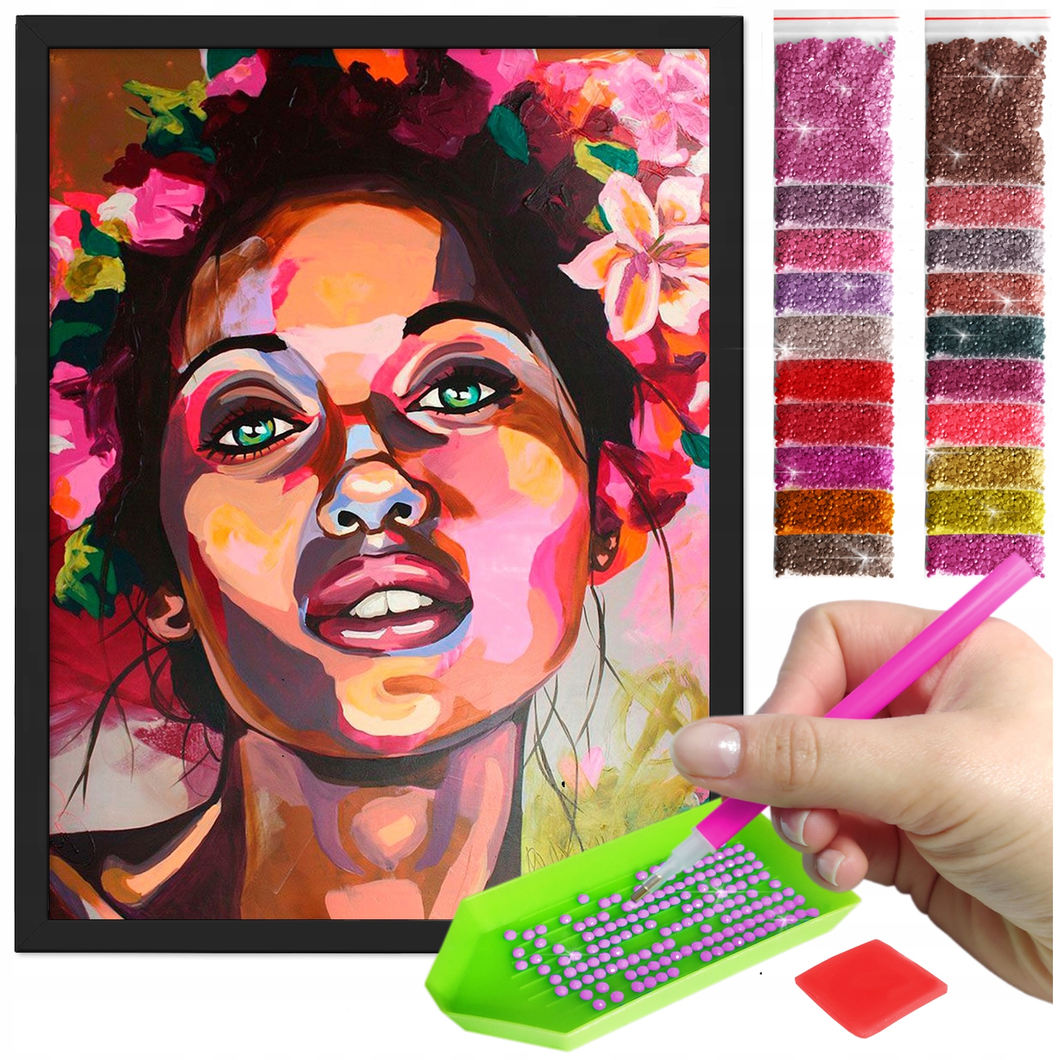 Zestaw: Diamond painting 30x40 (DP138)+ czarna ramka