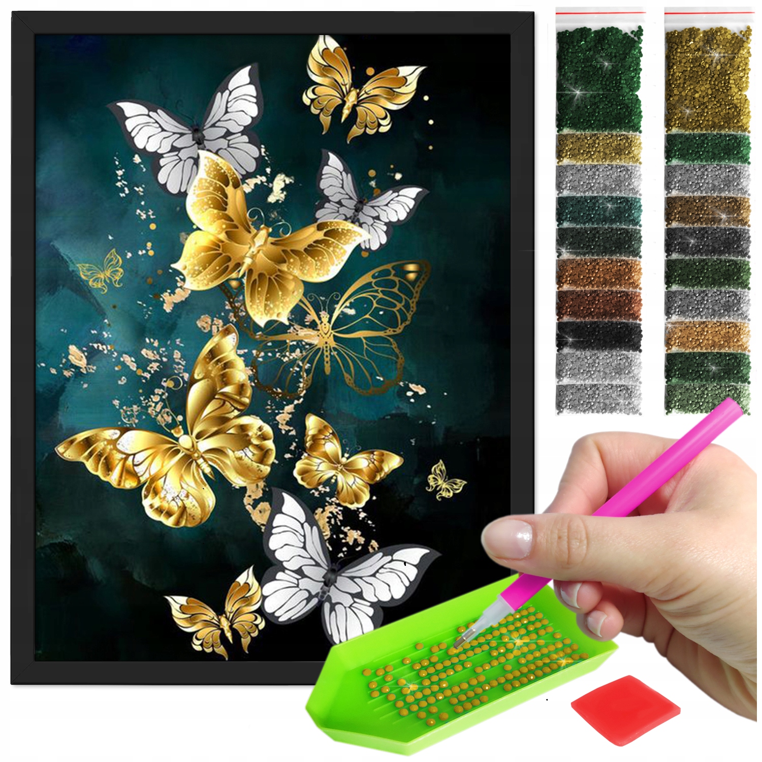 Zestaw: Diamond painting 30x40 (DP235)+ czarna ramka