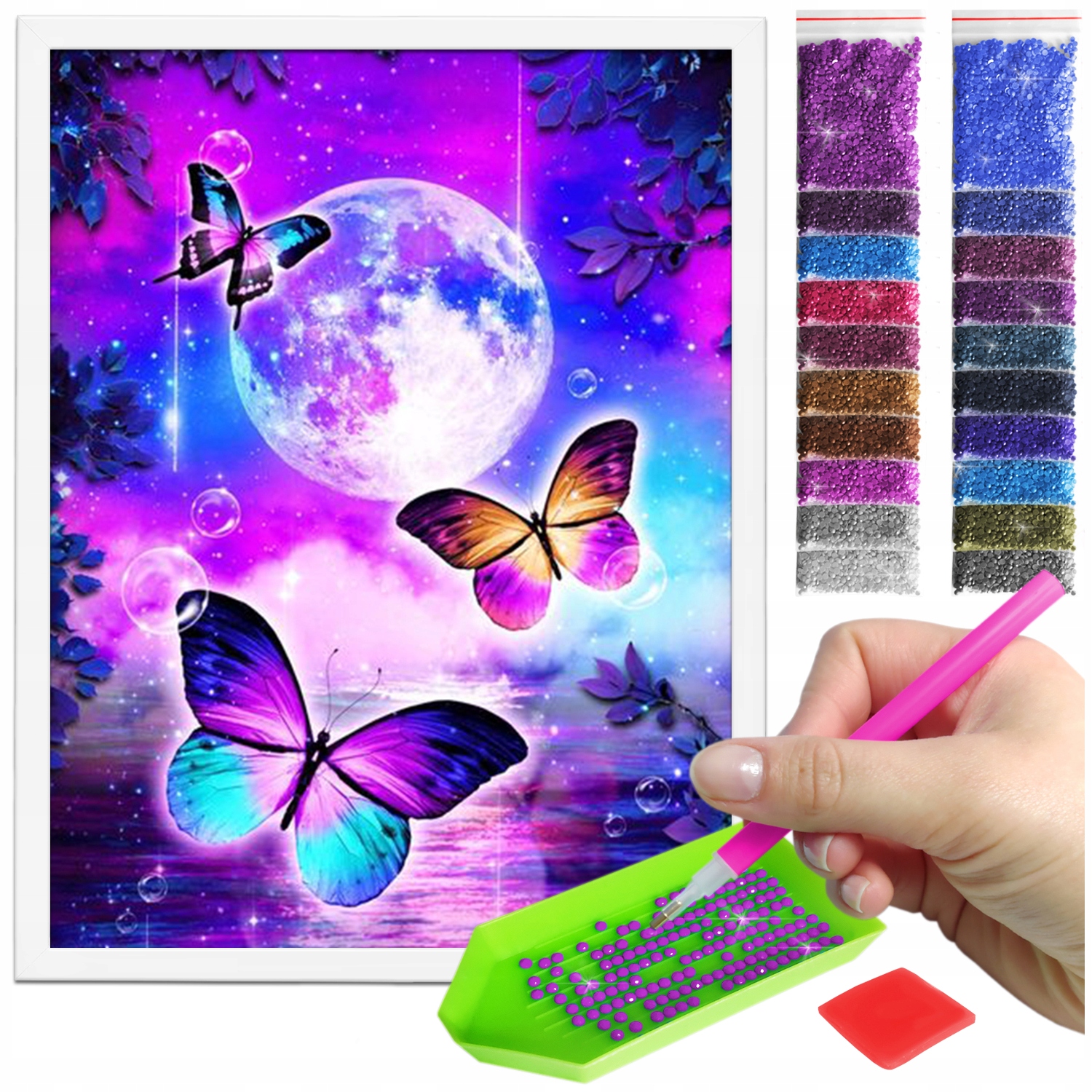 Zestaw: Diamond painting 30x40 (DP237)+ biała ramka