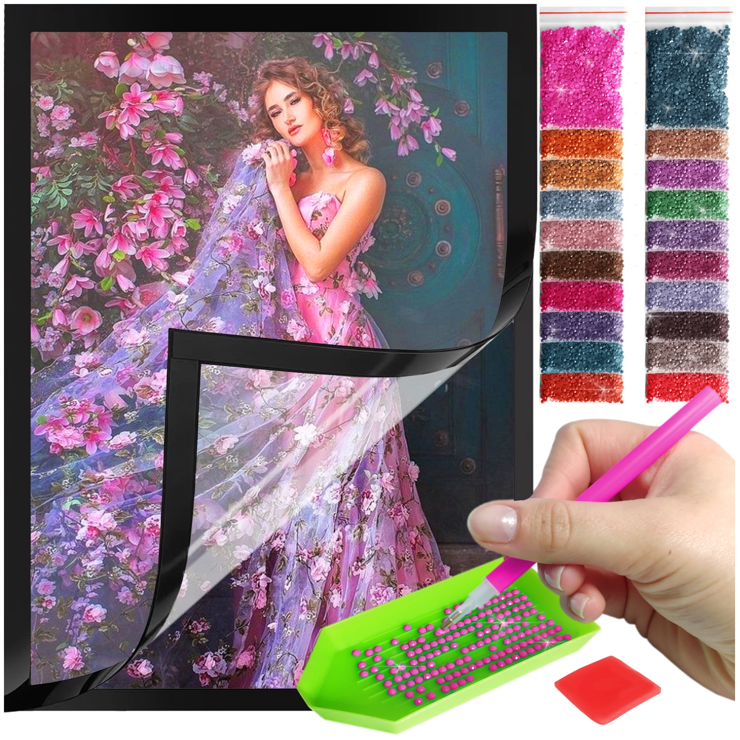 Zestaw: Diamond painting 30x40 (DP136)+ magnetyczna ramka