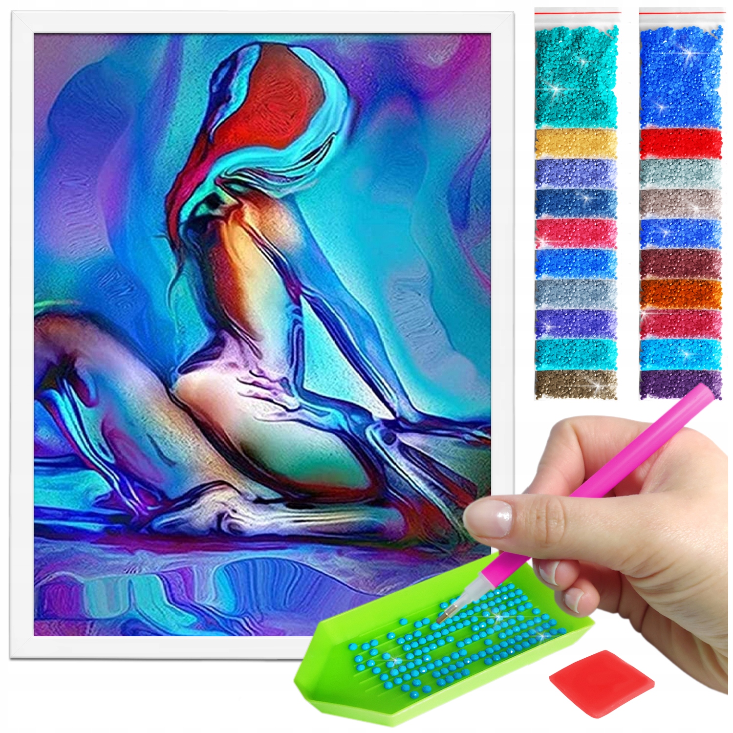 Zestaw: Diamond painting 30x40 (DP039)+ biała ramka
