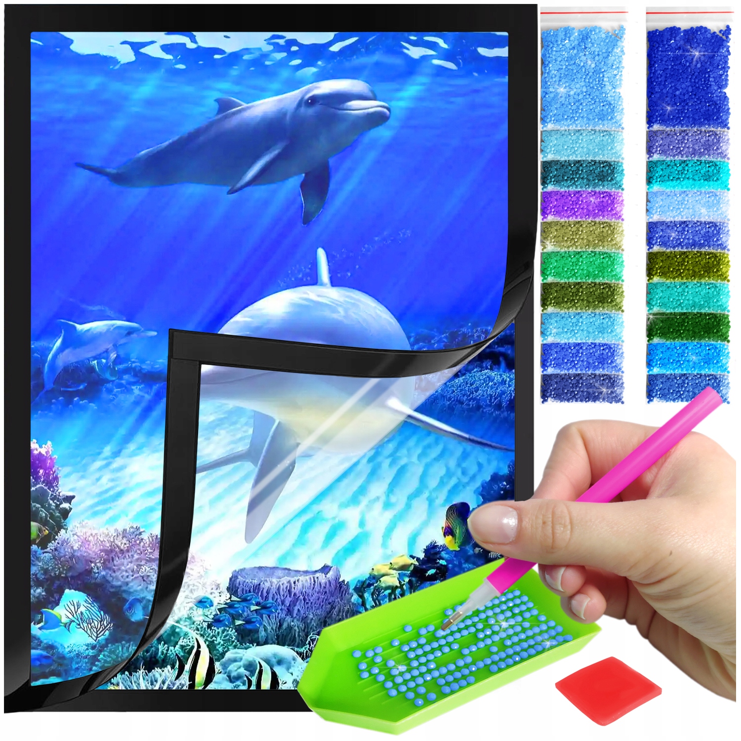 Zestaw: Diamond painting 30x40 (DP130)+ magnetyczna ramka