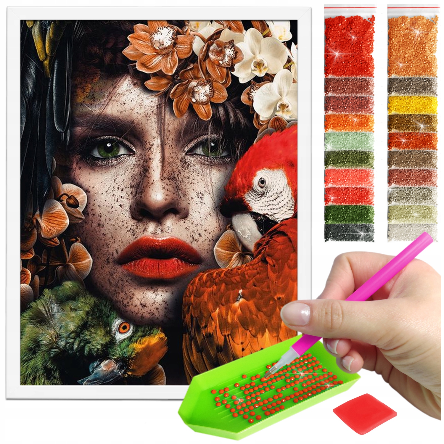 Zestaw: Diamond painting 30x40 (DP117)+ biała ramka