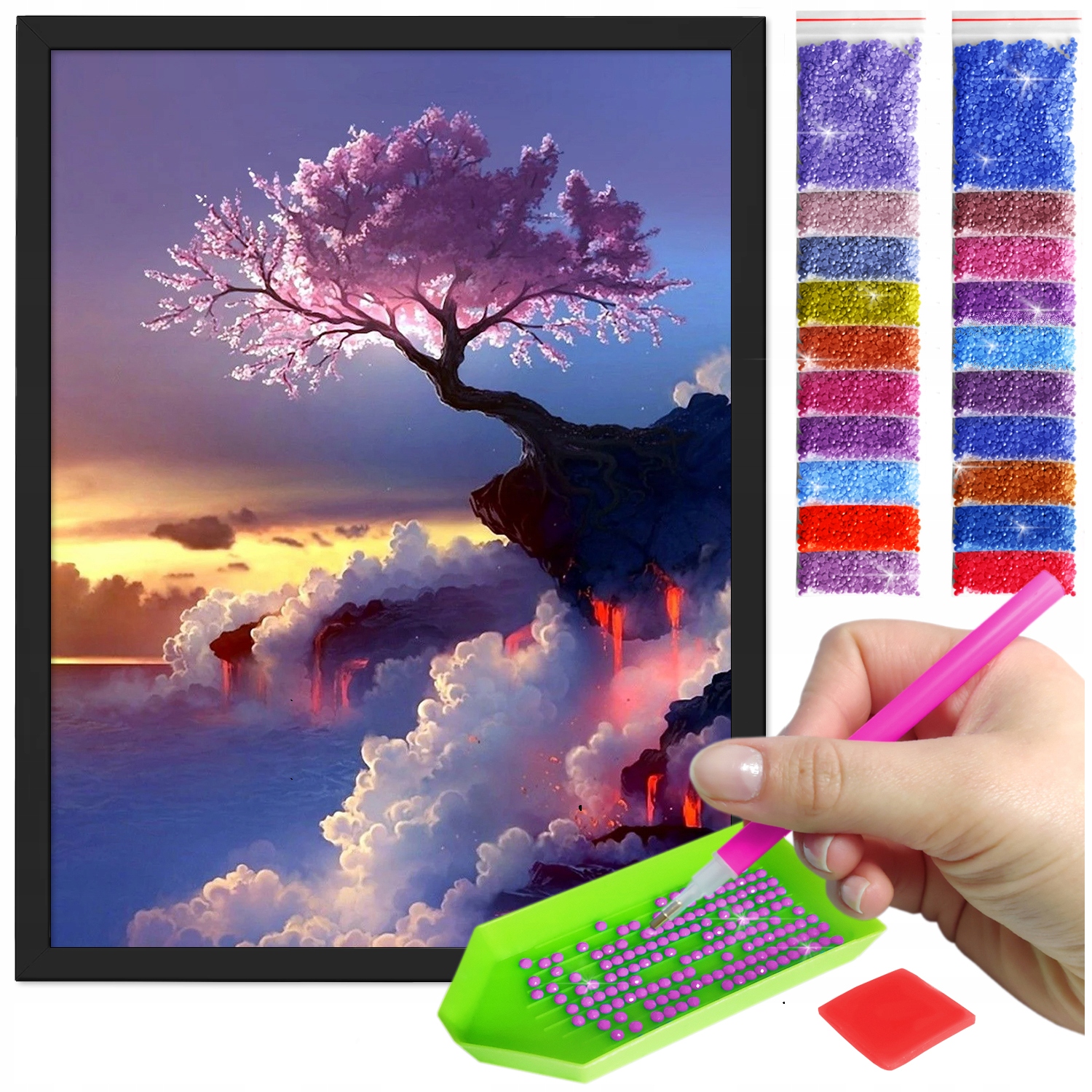 Zestaw: Diamond painting 30x40 (DP097)+ czarna ramka