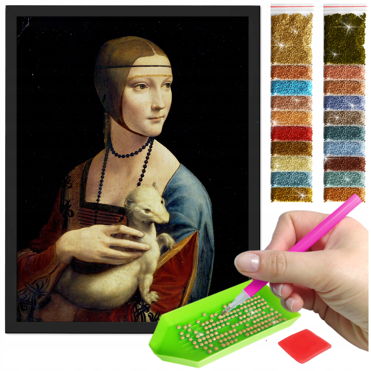 Zestaw: Diamond painting 30x40 (DP133)+ czarna ramka
