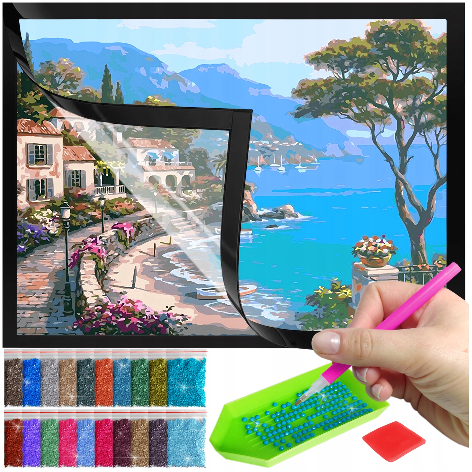 Zestaw: Diamond painting 30x40 (DP074)+ magnetyczna ramka