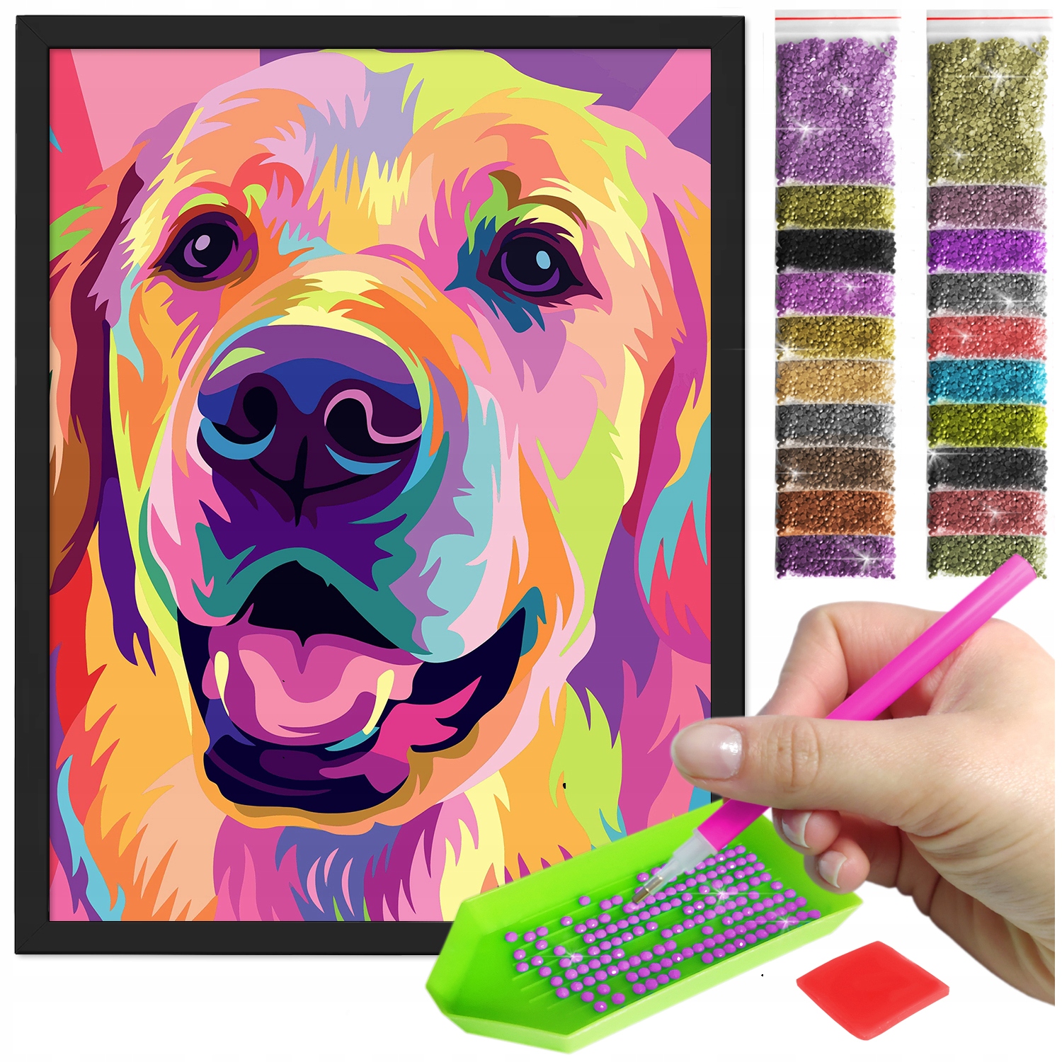 Zestaw: Diamond painting 30x40 (DP191)+ czarna ramka